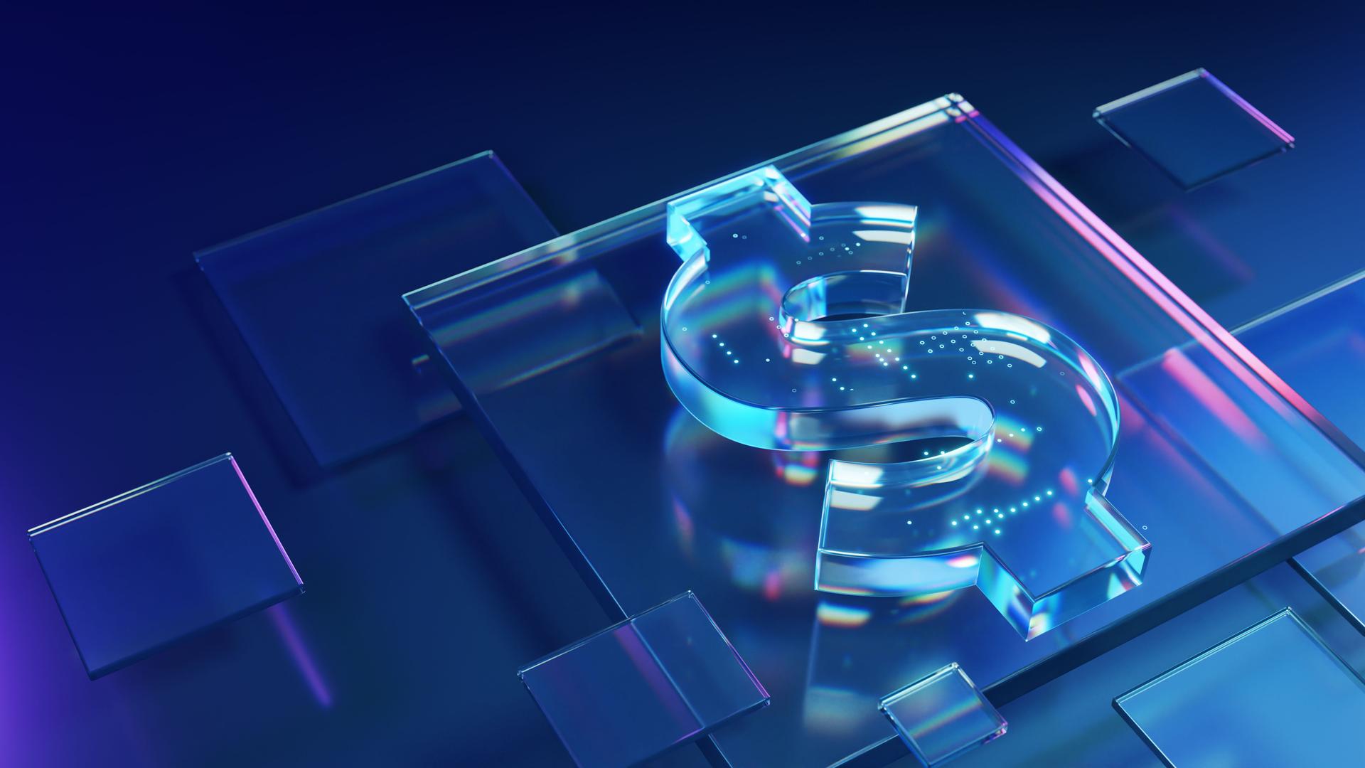 Abstract Digital Currency Concept with Dollar Symbol